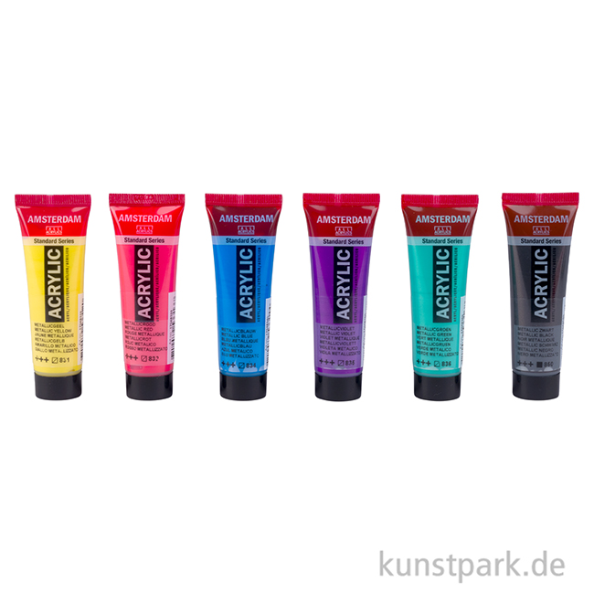 Artikelbild 2 des Artikels “Talens AMSTERDAM Acrylfarben Set mit 6 x 20 ml - Metallic Bunt “